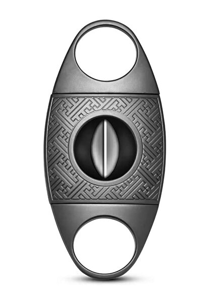 PremiumQuality Gunmetal Işlemeli Kılıflı V Puro Makası Kesici
