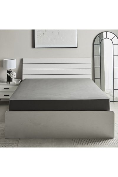 Home Box ملاءة سرير مزدوجة من القطن الأساسي مقاس 140×200+36 سم