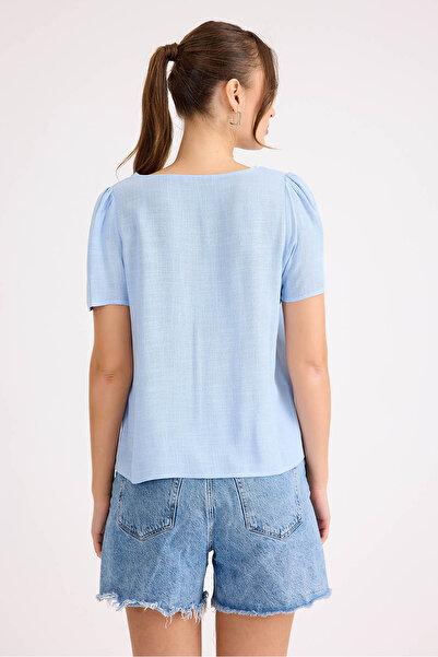 Vitrin Μπλούζα από λινό κοντομάνικο Guipure