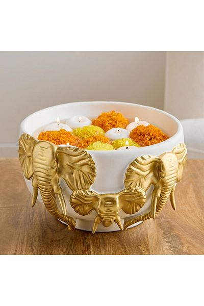 Home Box Delyn Polyresin Elephant Decorative Bowl 28x26.5x15.5 cm