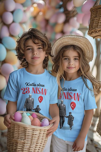 MYADA 23 aprilie Tricou pentru copii cu imprimeu special Ataturk and Country 23417