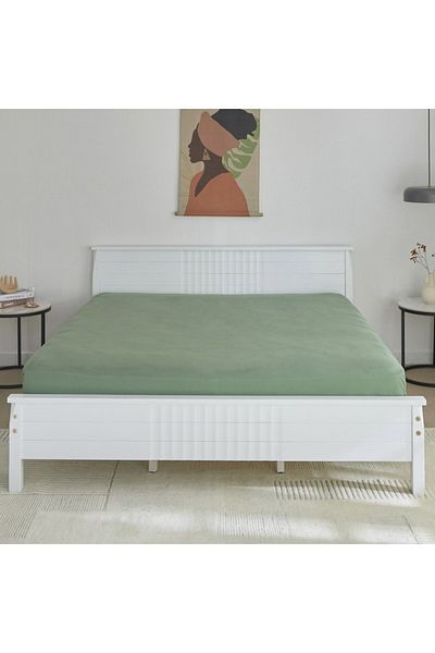 Home Box Derby Solid Microfiber Olympic Queen Fitted Sheet 160x200+25 cm