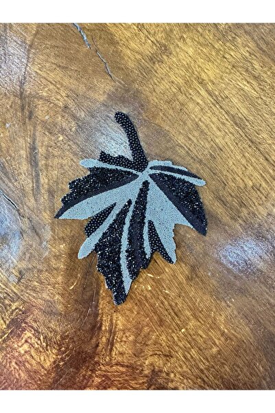 Gönülden Tasarım APLICAȚIE DE CUSUT ARMĂ DE FRUNZE DE PIATRĂ NEGRĂ-ȘIĂRĂ 16X1...