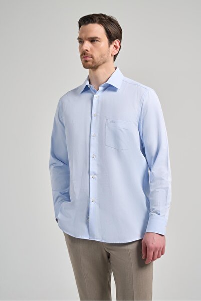 İmza Сорочка з довгими рукавами, коміром-стійкою, кишенями, з довгим рукавом, з візерунком, з підкладкою, з бавовняної тканини, класичного крою, зручна, 1004250171