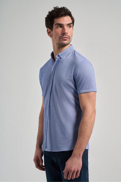 İmza Saks Classic Slim Fit Бавовняна сорочка - довгий рукав, прямий крій, комір на ґудзиках, без кишень 1004250152_305