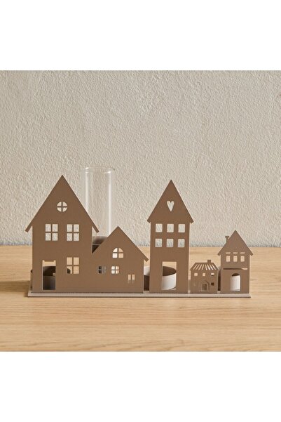 Home Box ديكور منزل من المعدن من وادي مع مزهرية زجاجية