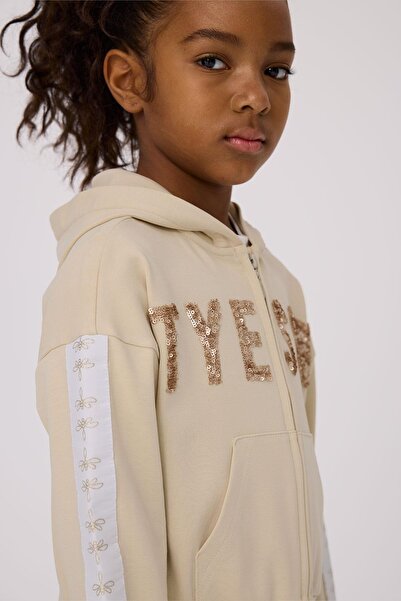 Tyess Bg Store Girl's Beige Tracksuit Top