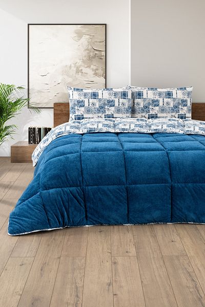 Formeya King Size Luxus Wellsoft Bettdecke Doppelseitiger Kissenbezug 215x235 cm Bettdecke + Kissenbezug Set