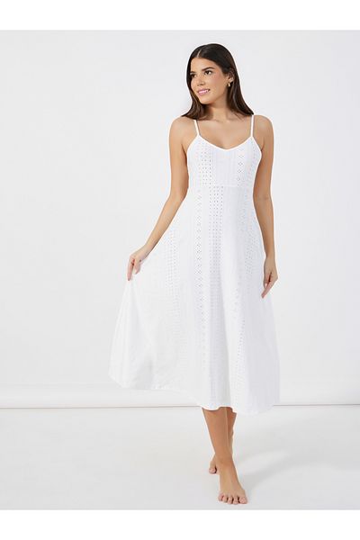 Styli Jersey Schiffli Slip Dress