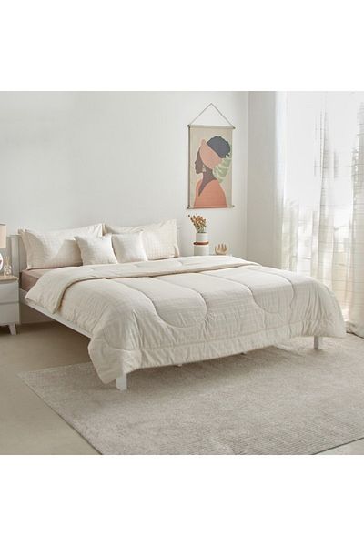 Home Box Opulent Luxe 5-Piece Cotton Solid Dobby Super King Comforter Set