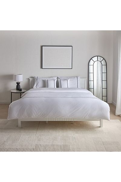 Home Box White Haven Grande Affordables 5-Piece Cotton Lader Lace Stitch King Comforter Set 220x240 cm