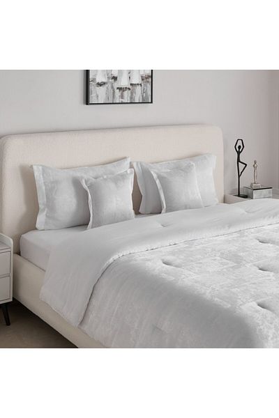 Home Box طقم لحاف كينج من وايت بليس مكون من 5 قطع مزخرف بنقشة الجاكار مقاس 220×240 سم