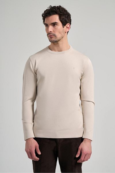 İmza Long Sleeve Plain Knitted Crew Neck Pocketless Cotton Slim Fit Knitwear 1012245163