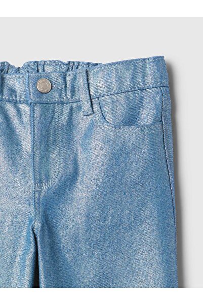 GAP Kız Bebek Mavi Parlak Wide Leg Jean Pantolon