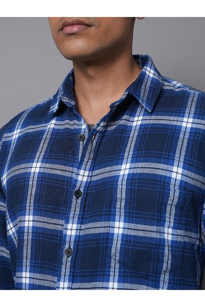 High Star By Styli High Star Classic Tartan Checks Spread Collar Long Sleeve Cotton Casual Shirt