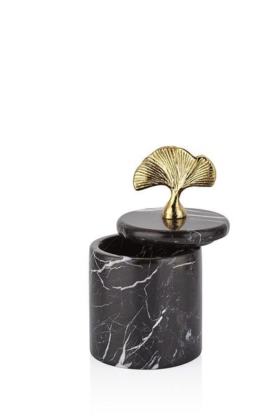 SETABIANCA Evza Marble Pedestal Decoration Box Gingko 9*9*16 cm
