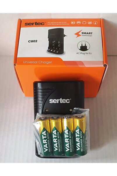 Varta PROMO PAKET 4X2400mah Aa Kalem Pil(READY TO USE)+sertec Stc-9v Aa-aaa O...