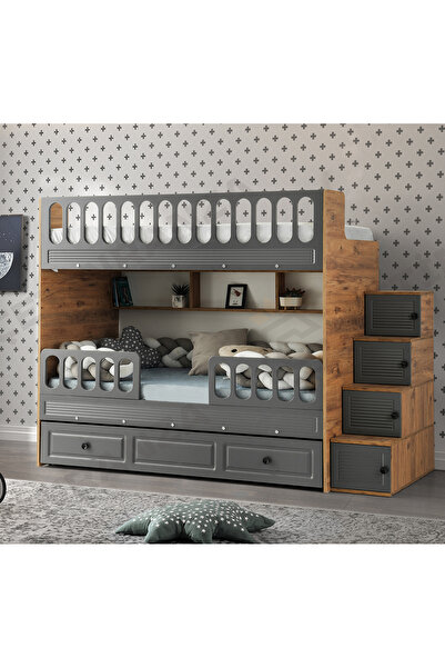 CSM MODULER MOBİLYA Panjur Yavrulu Ranza Çelik Destekli Membran Kaplama %100 MDF