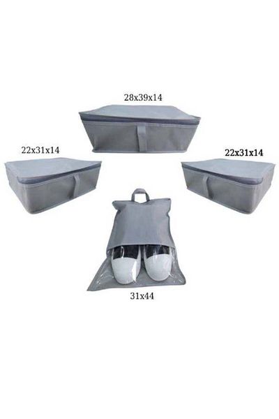 DEMİROĞLU EV TEKSTİL Four Pieces Suitcase Organizer Hospital Exit Suitcase Organizer