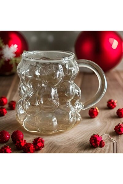 Kitchen Way Kulplu Cam Üzüm 350ml Keyfi Ala Boncuk Desenli Borosilikat Bardak Kw-360