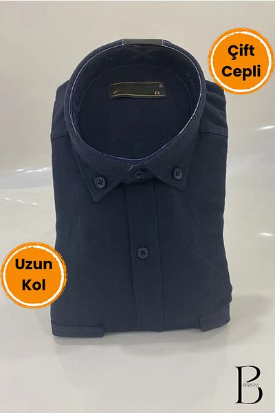 BURSPA Ανδρικό πουκάμισο Dad με ίσιο χειμωνιάτικο καπάκι με διπλή τσέπη