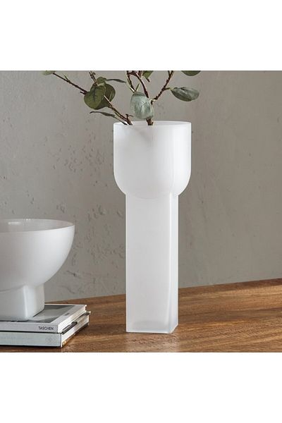 Home Box Lemont Frosted Glass Vase 15x15x40 cm