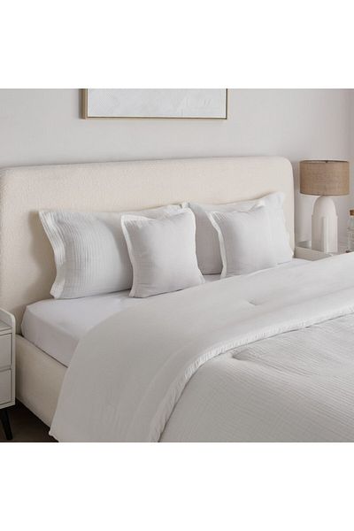 Home Box طقم لحاف كينج من الشاش من Whitebliss Elysian مكون من 5 قطع مقاس 220 × 240 سم
