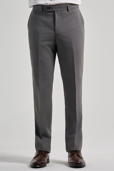 İmza Κλασικό παντελόνι Comfort Fit με εύκαμπτες πλαϊνές τσέπες σκούρο ανθρακί 1003250159