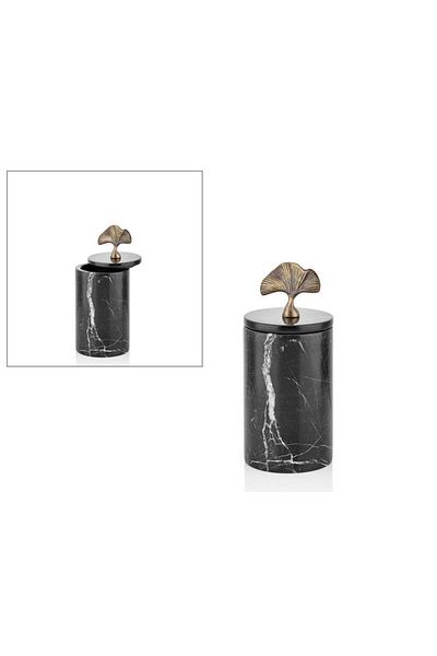 SETABIANCA Evza Ginkgo Marble Decor Box - 9*9*20 cm