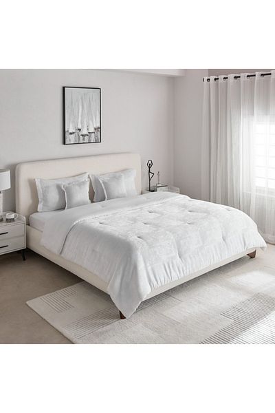 Home Box طقم لحاف كينج من وايت بليس مكون من 5 قطع مزخرف بنقشة الجاكار مقاس 220×240 سم