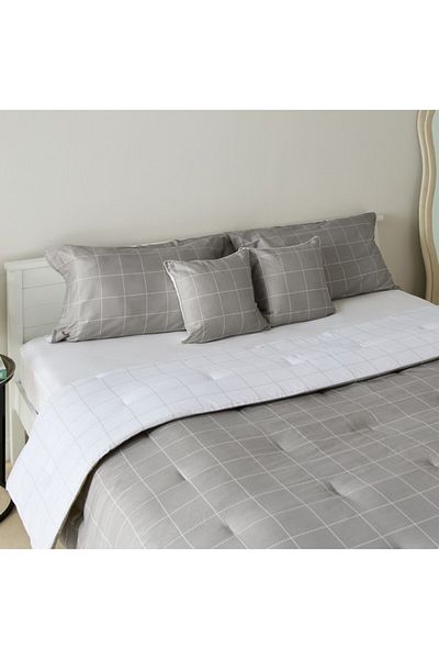 Home Box Lavish Blokify 5-Piece Printed Cotton King Comforter Set 220X240 cm