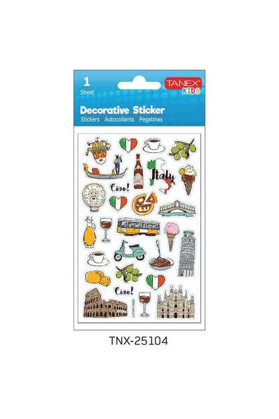 Tanex TNX-25104 PUFFY TURISTIK YERLER-4 STICKER TE