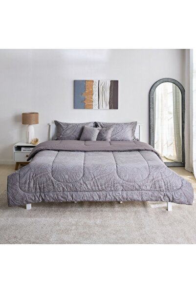 Home Box Opulent Luxe 5-Piece Cotton Jacquard Khadi Print Super King Comforter Set 200x200 cm