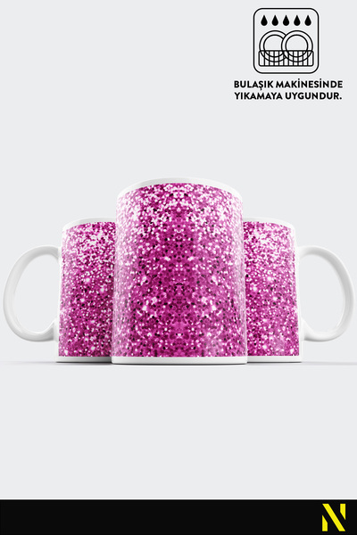 nilizma Glitter Patterned Porcelain Mug – 330 ml Mug | Stylish and Durable Design