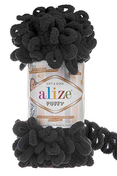Alize Puffy 1060 Charcoal Black 5 τεμαχίων πλεκτό νήμα χειρός
