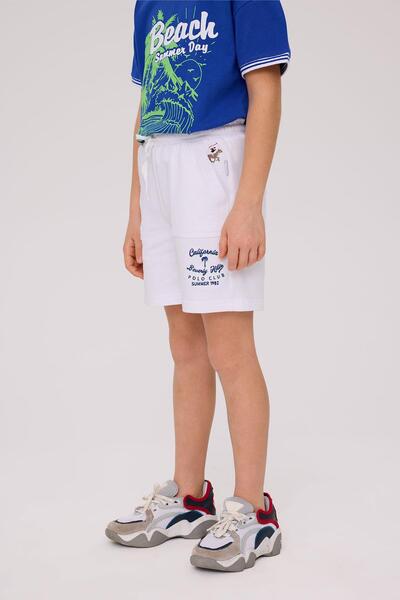Beverly Hills Polo Club Erkek Çocuk Beyaz Şort