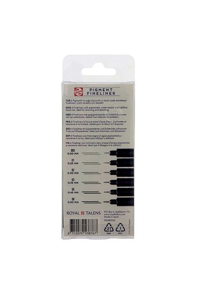 Talens Pigment Fineliner 6-Pack Technical Drawing Pen /