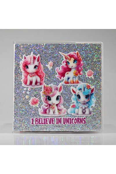 4nio Gray Silvery Baby Unicorn Small Notebook
