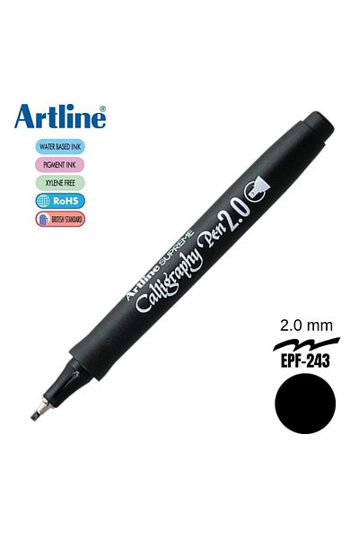 artline Black Calligraphy Pen 2.0 with Cut Tip / Epf-242