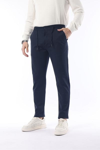 İDS COLLECTİON Slimfit Jogger Seasonal Navy Blue Lycra Comfortable Trousers