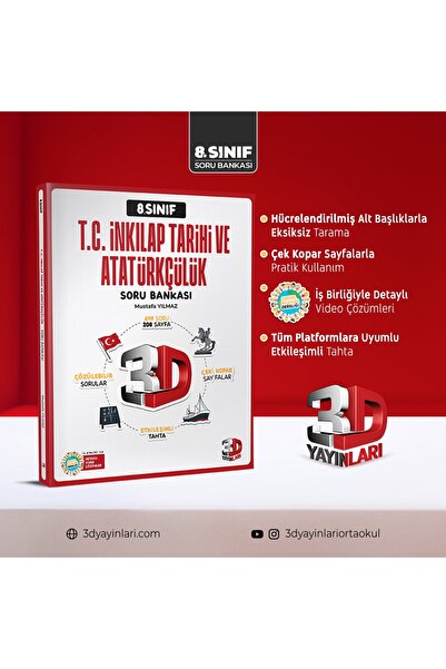 3D Yayınları 3D Yayınları 8. Sınıf T. C İnkılap Tarihi Ve Atatürkçülük Soru B...