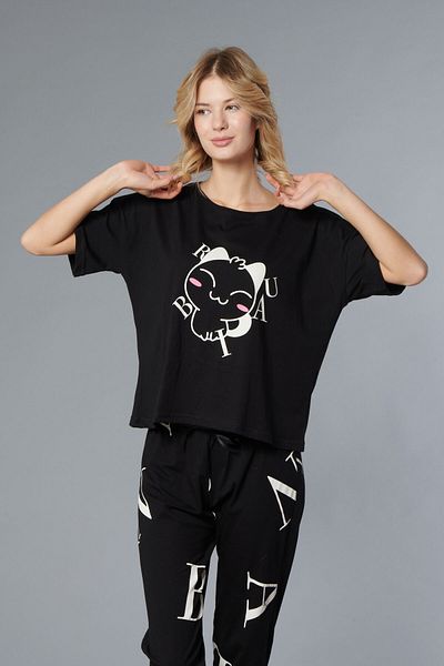 Rubina Secret Set pijamale pentru femei 100% bumbac - supradimensionat 4 sezoane [2025- PRIMAVARA]