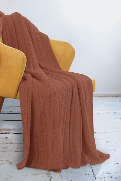 DALİSA Mathilda Knitted Soft Sofa Shawl, Lightweight Tv Blanket for Home Use