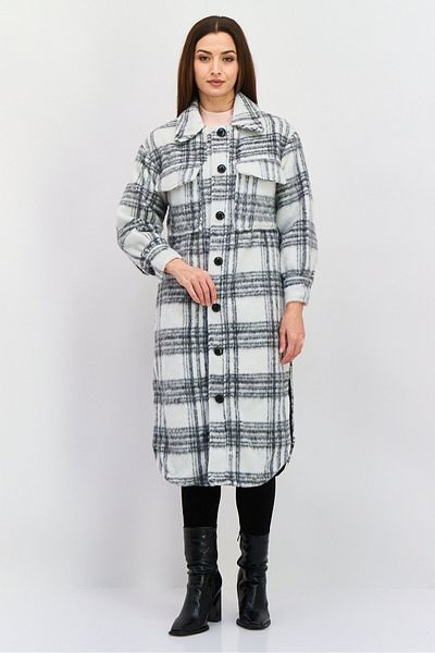 Violet Romance Women Plaid Trench Coats, Black