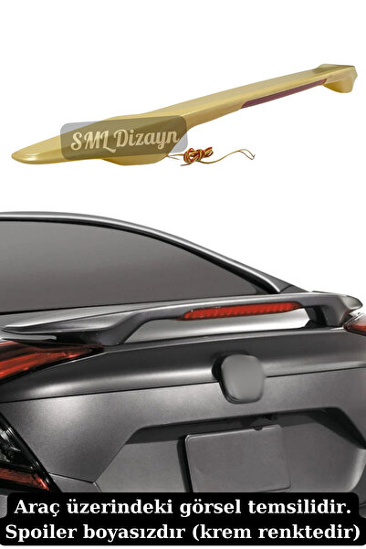 SML Dizayn Honda Civic Fc5 Işıklı Spoiler BOYASIZ Plastik Civic Fc5 Sedan Bag...
