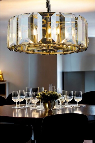 burenze Modern Tasarım Tasarım Vision Kristal Taşlı Sarkıt Avize 60 Cm Eskitm...