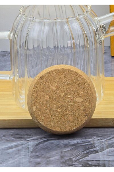 HomeTarz Ecolis Glass Oil Pot Set - Oil Pot Set with Cork Lid - 2X750 ml