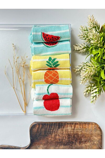 ACTIVE MODA طقم جوارب نسائي مكون من 12 قطعة منقوشة بالفواكه ومضاد للعرق والحساسية 100% قطن