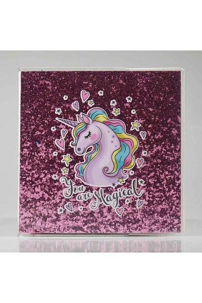 4nio Pink Silvery Magical Unicorn Small Notebook