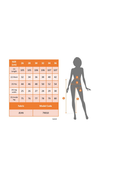 JANES Women's High Waist Pocket Spanish Long Jeans Jeans